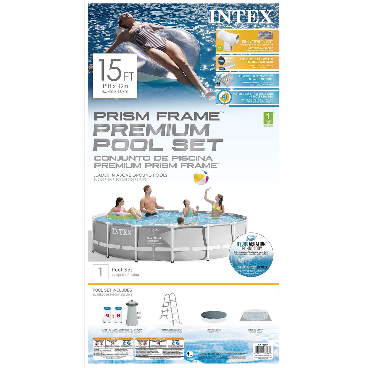 15ft x 42in Above Ground Swimming Pool Set N887422