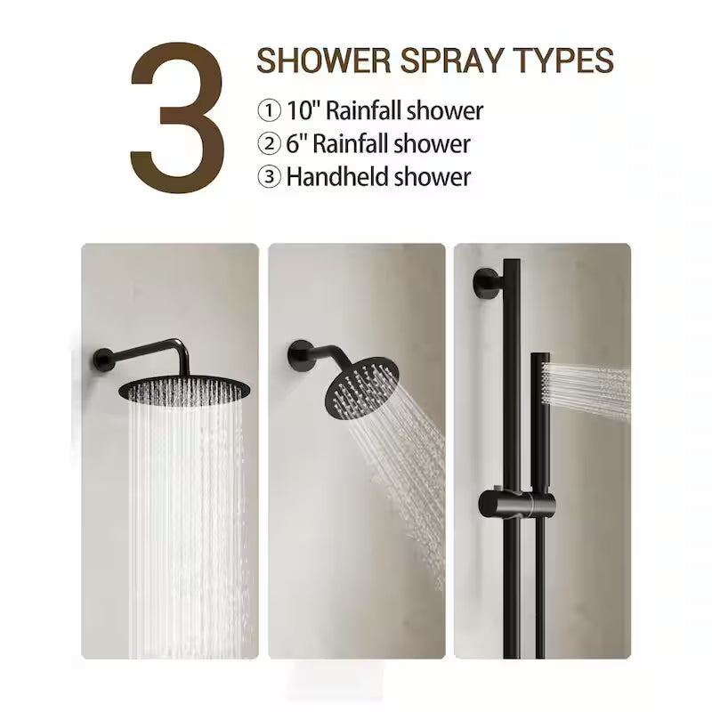 Wall Mounted Dual Shower Head and Handheld Shower Head 2.5 GPM Matte Black C89958