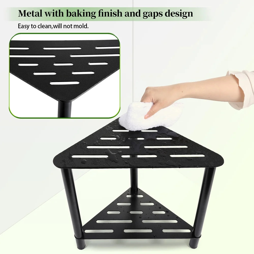 Black Corner Shower Stool H36539