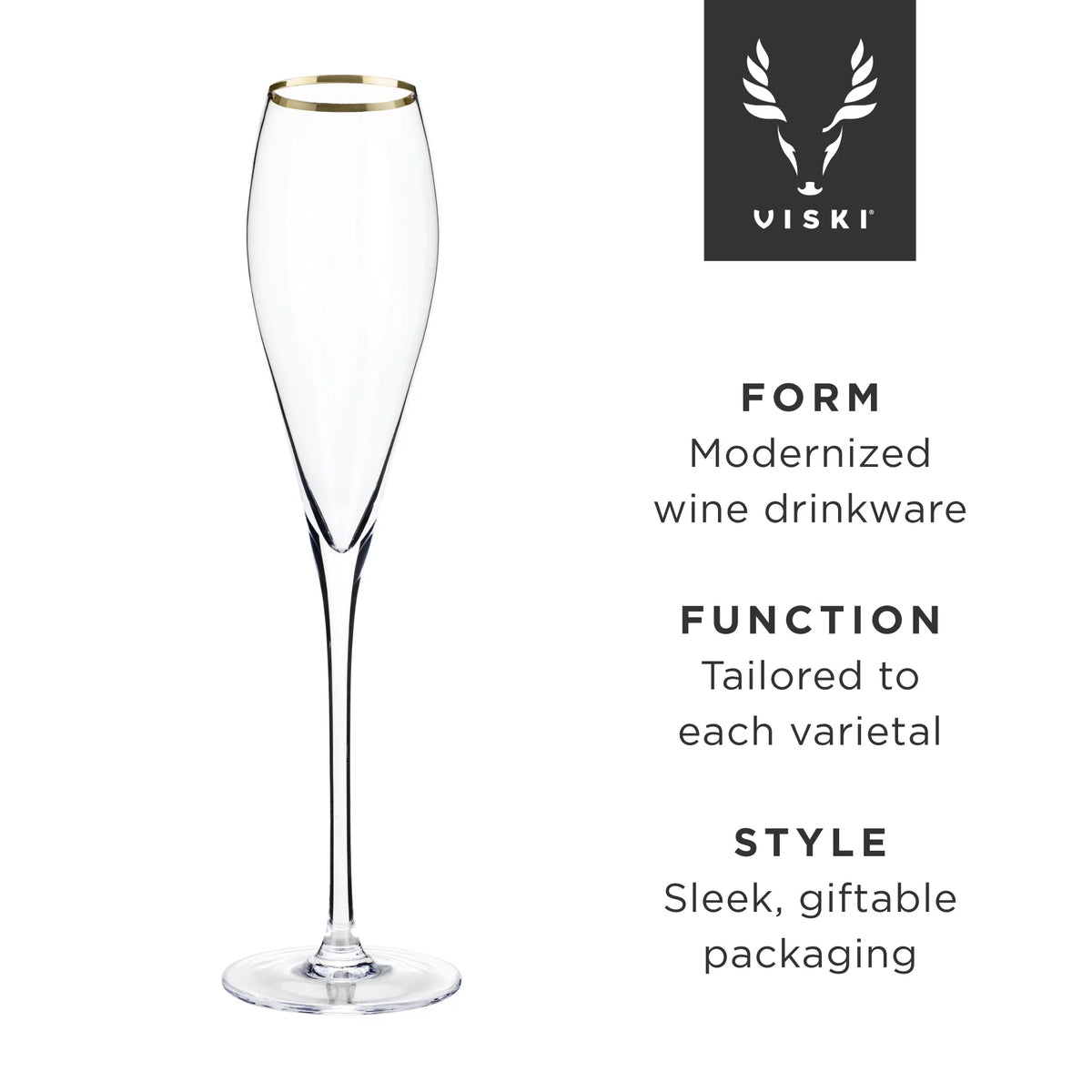 Gold-Rimmed Crystal Champagne Flutes Z179