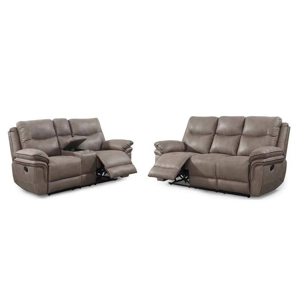 Sand Sofa and Loveseat Recliner 2-Piece Set D328