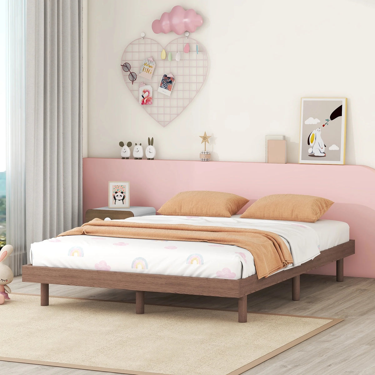 Full Floating Platform Bed Frame K35876