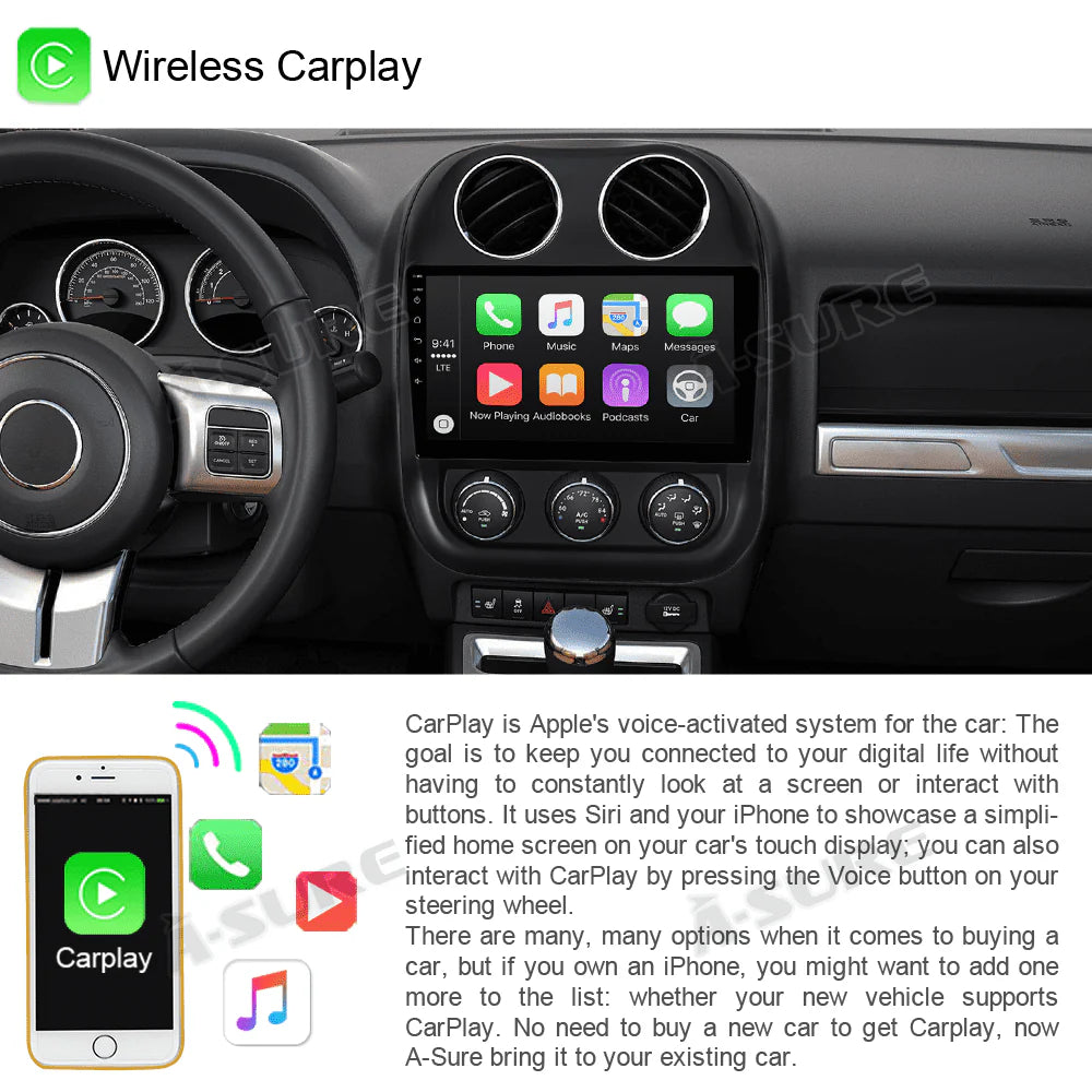 10 Wireless Carplay Android Car Radio Stereo 32GB L684
