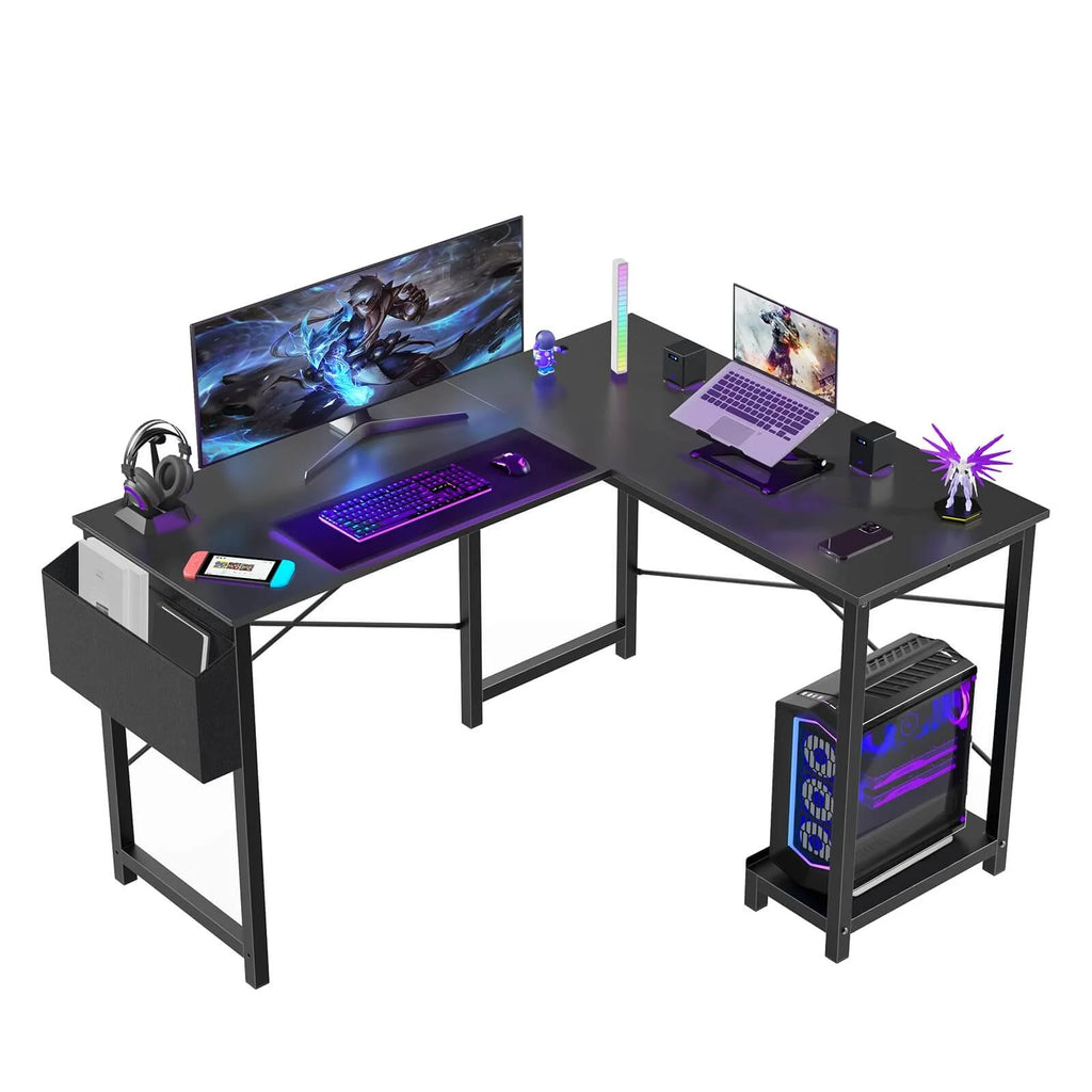 L Shaped Gaming Desk, Black T4753