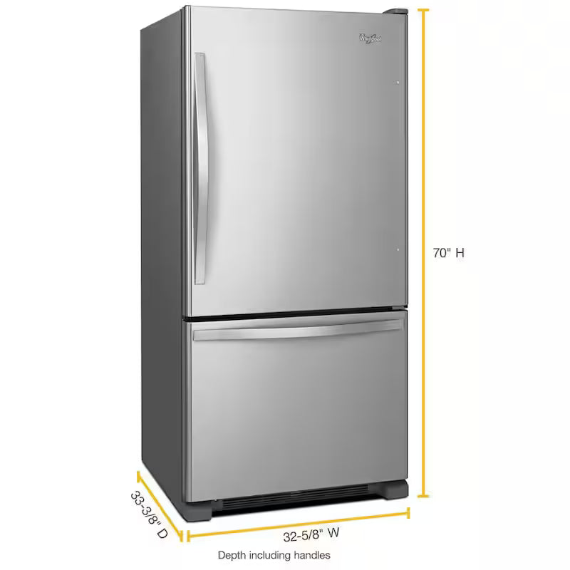 18.7 cu. ft. Bottom Freezer Refrigerator in Stainless Steel Q63755