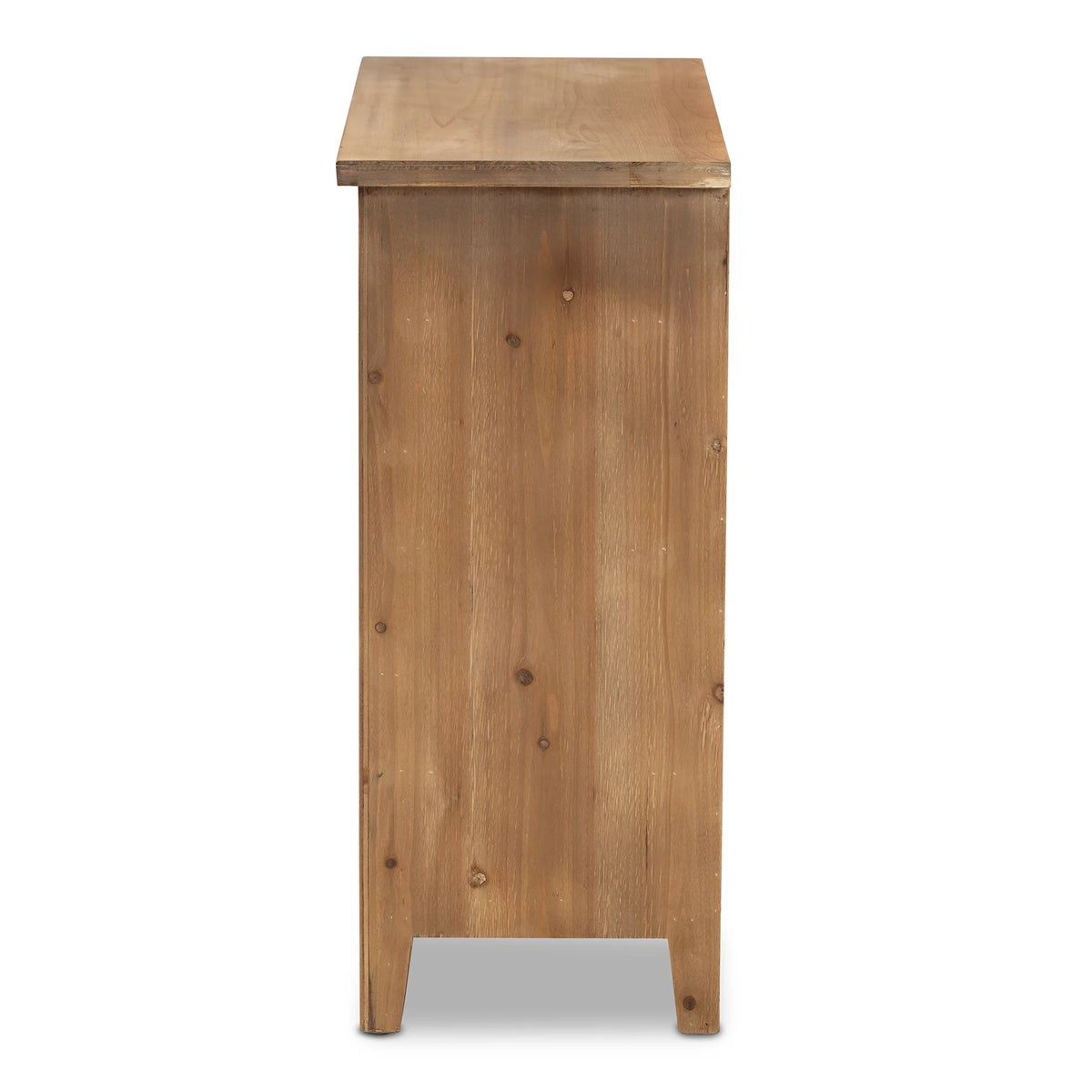 Medium Oak 3-Drawer Wood Chest H2479