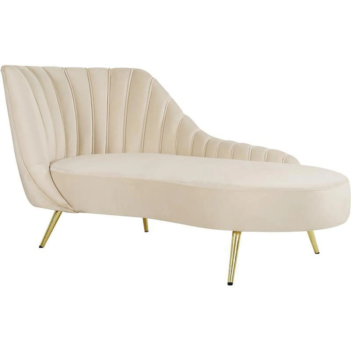 Cream and Gold Accent Chair Chaise and Loveseat 3-Piece Set K493