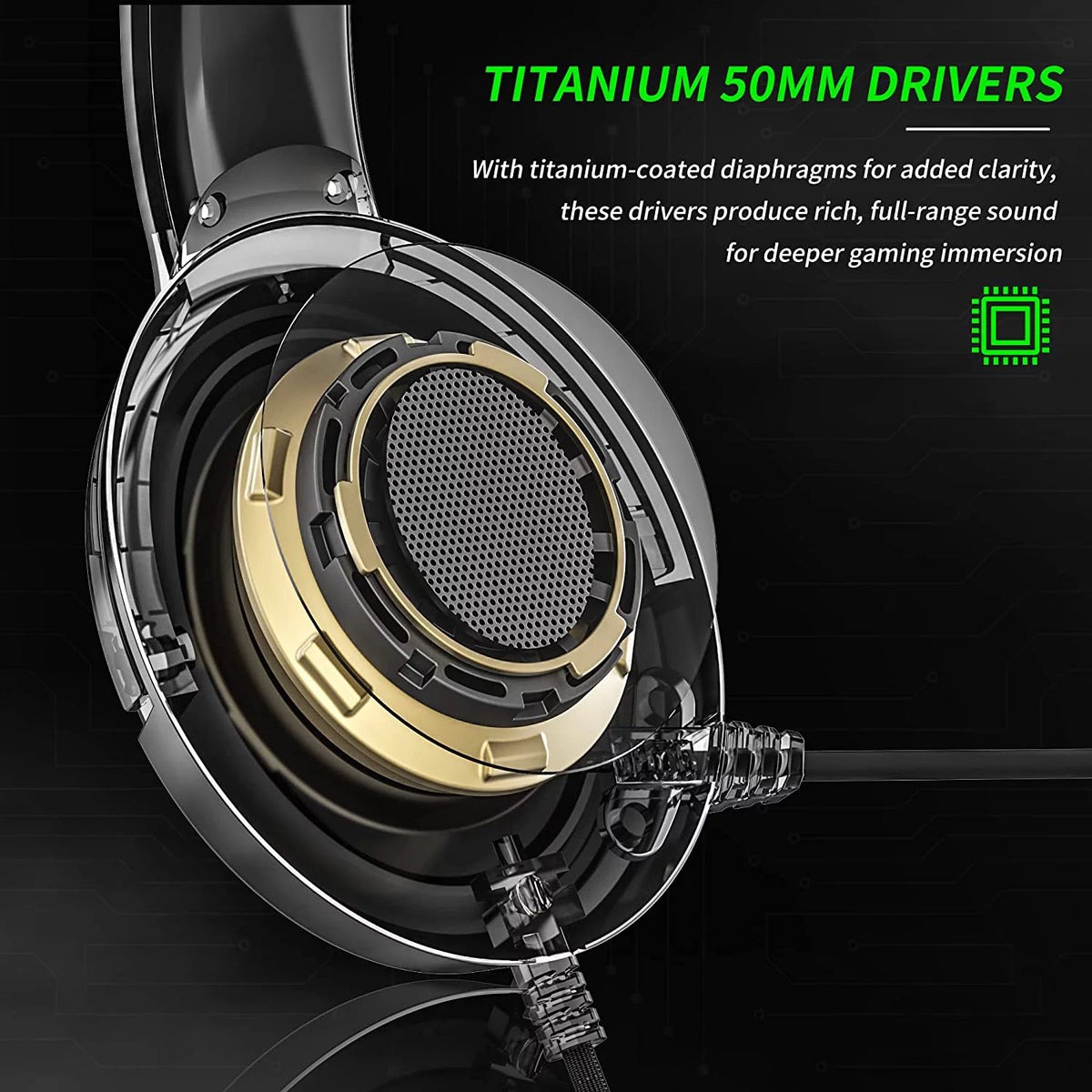 Green Gaming Headset with Microphone I7385