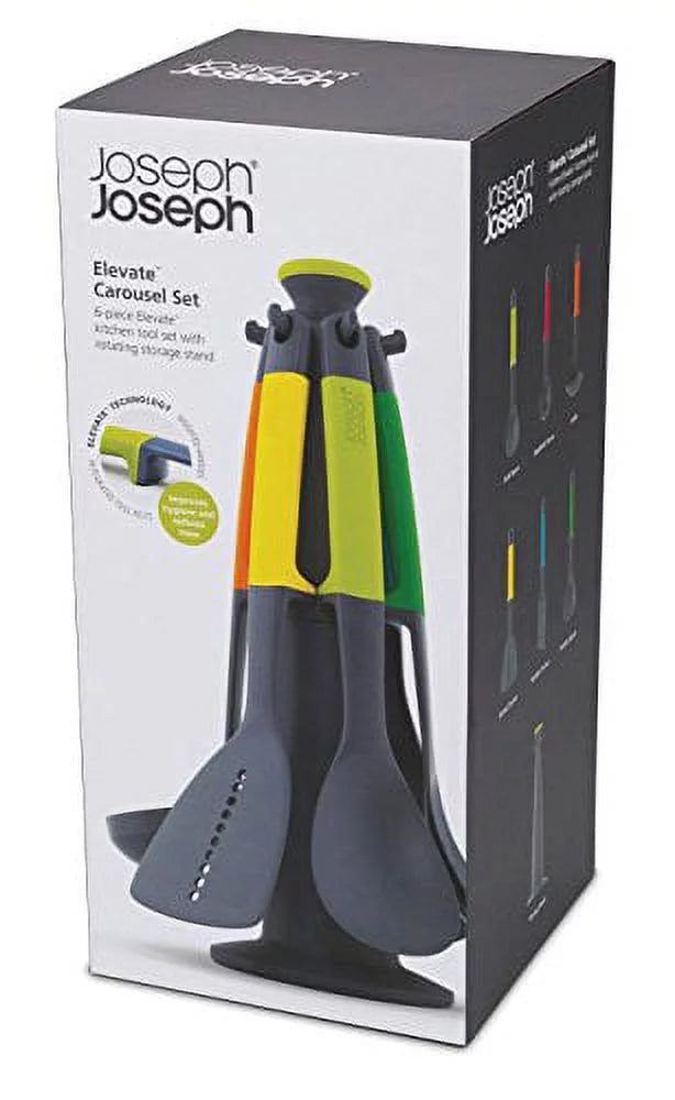 6-piece Nylon Silicone Kitchen Utensil Set with Rotating Storage Stand H303658