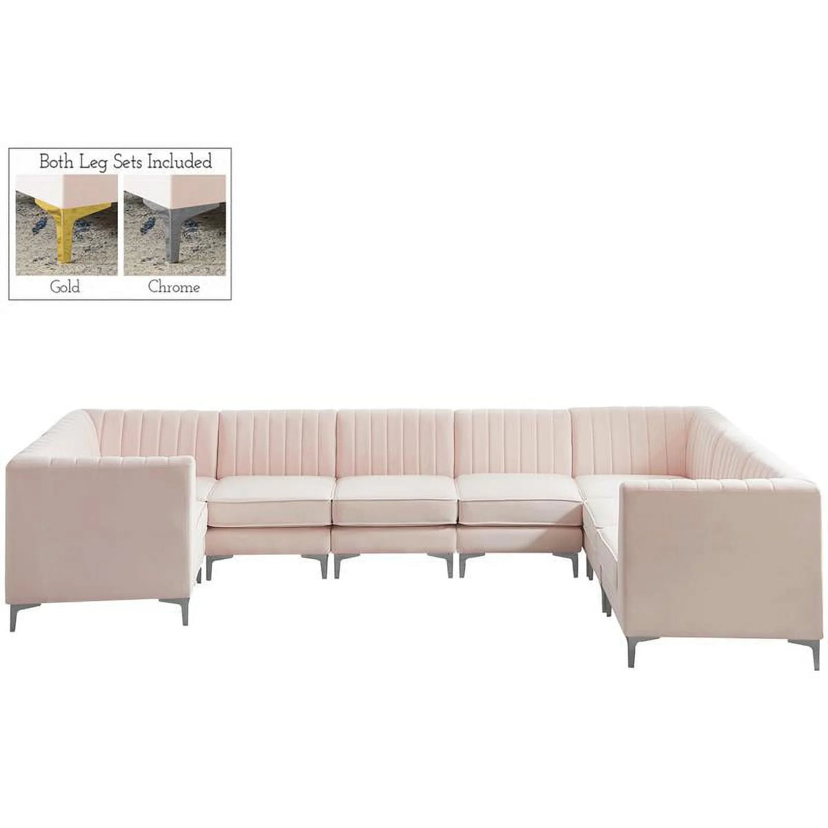 Pink Velvet Modular Sectional G80812
