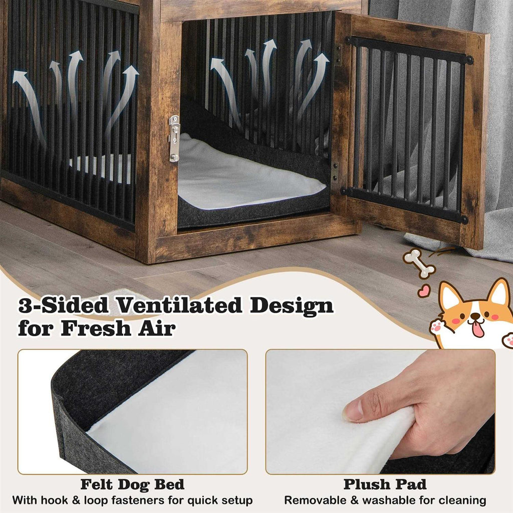 2-In-1 Dog Crate Side End Table with Drawer H379