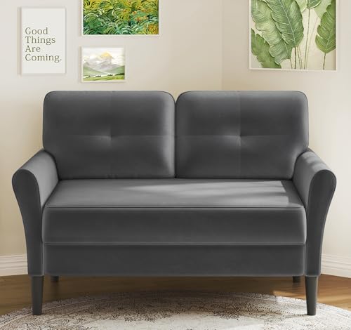 Dark Blue Velvet Loveseat Sofa N671