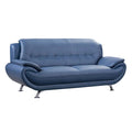 Blue Faux Leather Sofa H168