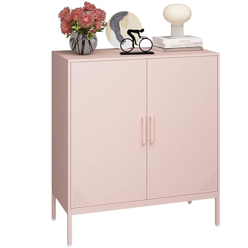 Black Metal Storage Cabinet with Adjustable Shelves F493