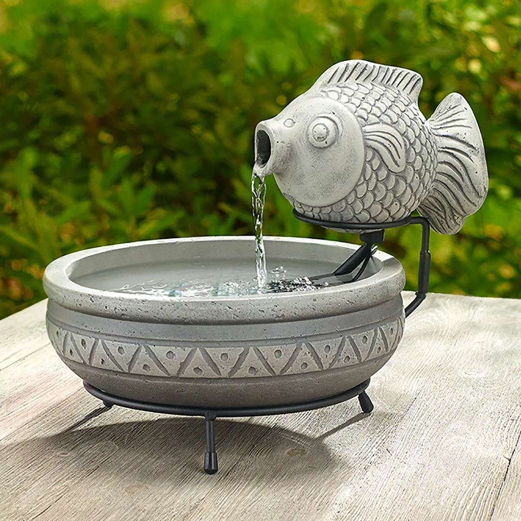 Solar Fish Fountain J953037