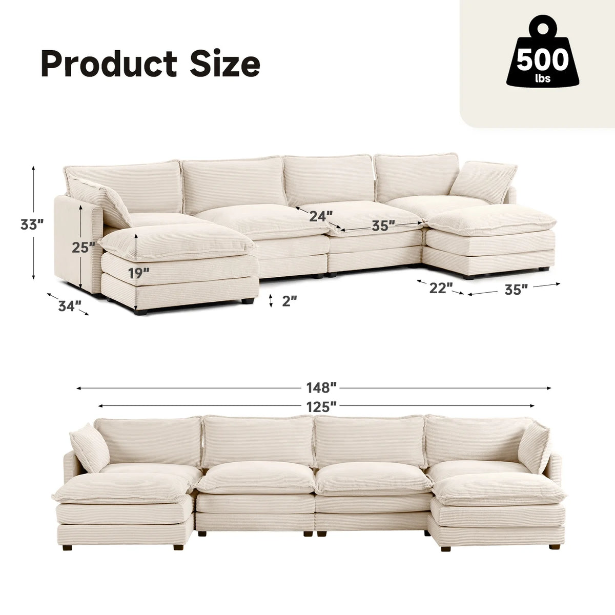 Navy Corduroy 2 Seater Loveseat Sofa B54968