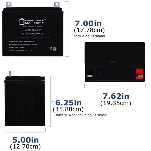 12V 200CCA Replacement Battery Z314
