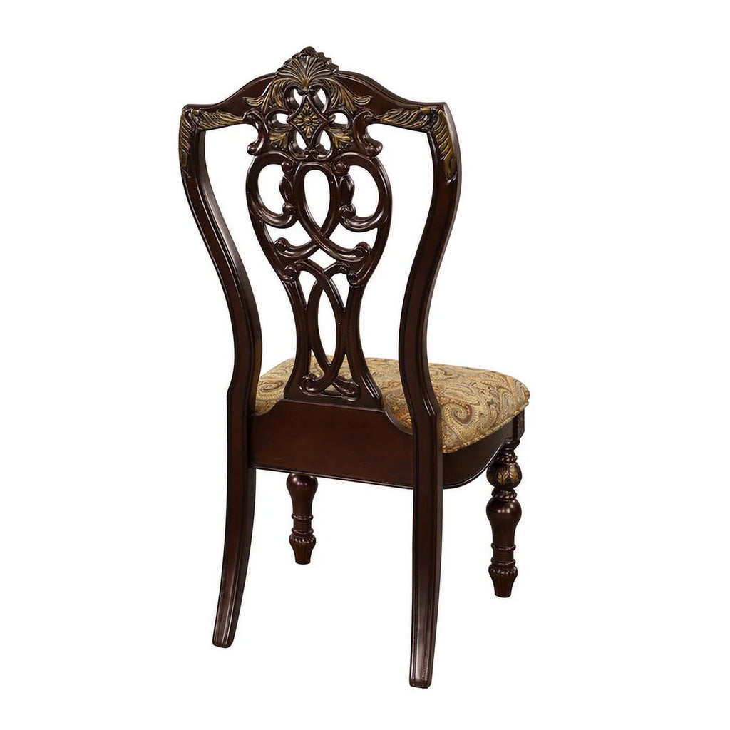 Fabric Upholstered Wooden Side Chair Set of 2 G981