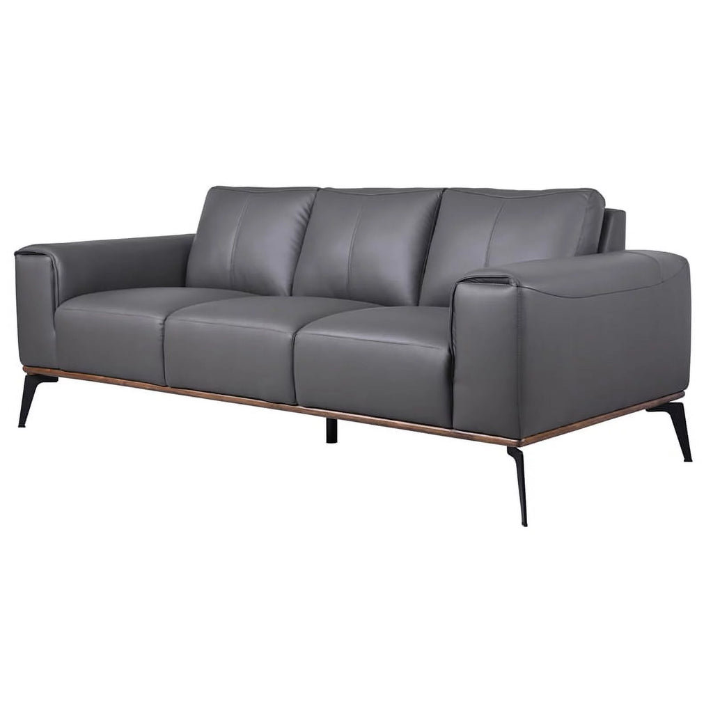 Gray Top Grain Leather Sofa M8633