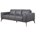 Gray Top Grain Leather Sofa M8633