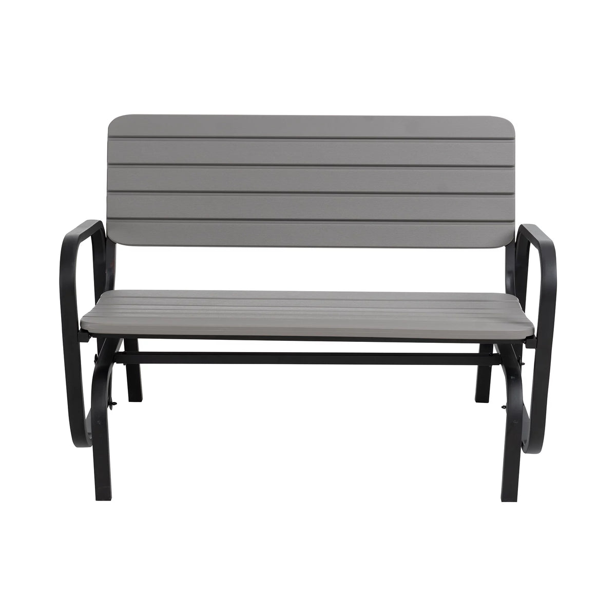 Polyethylene Outdoor Glider Bench Gray S57988