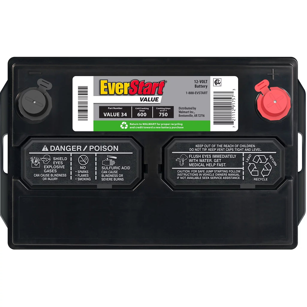 Lead Acid Automotive Battery Group Size 34 12 Volt 600 CCA Q63607