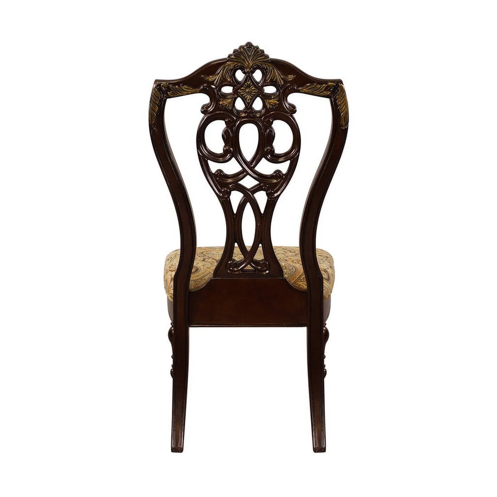 Fabric Upholstered Wooden Side Chair Set of 2 G981