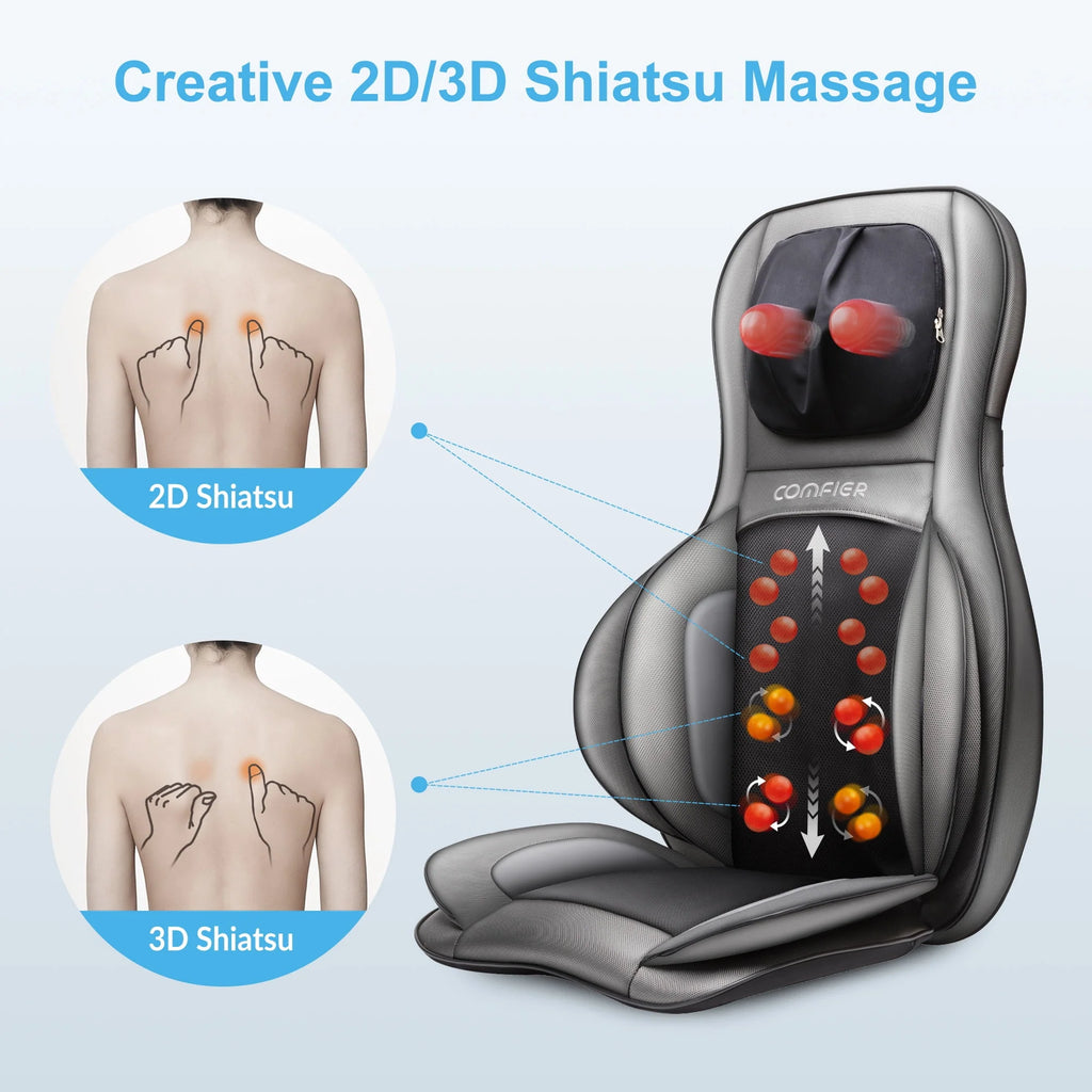 Black Shiatsu Massage Chair Pad C60565