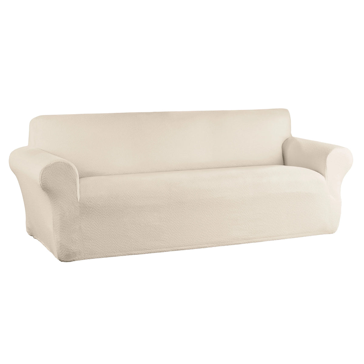 Boucle Stretch-to-Fit Fabric Sofa Slipcover, 1-Piece, Beige L11243