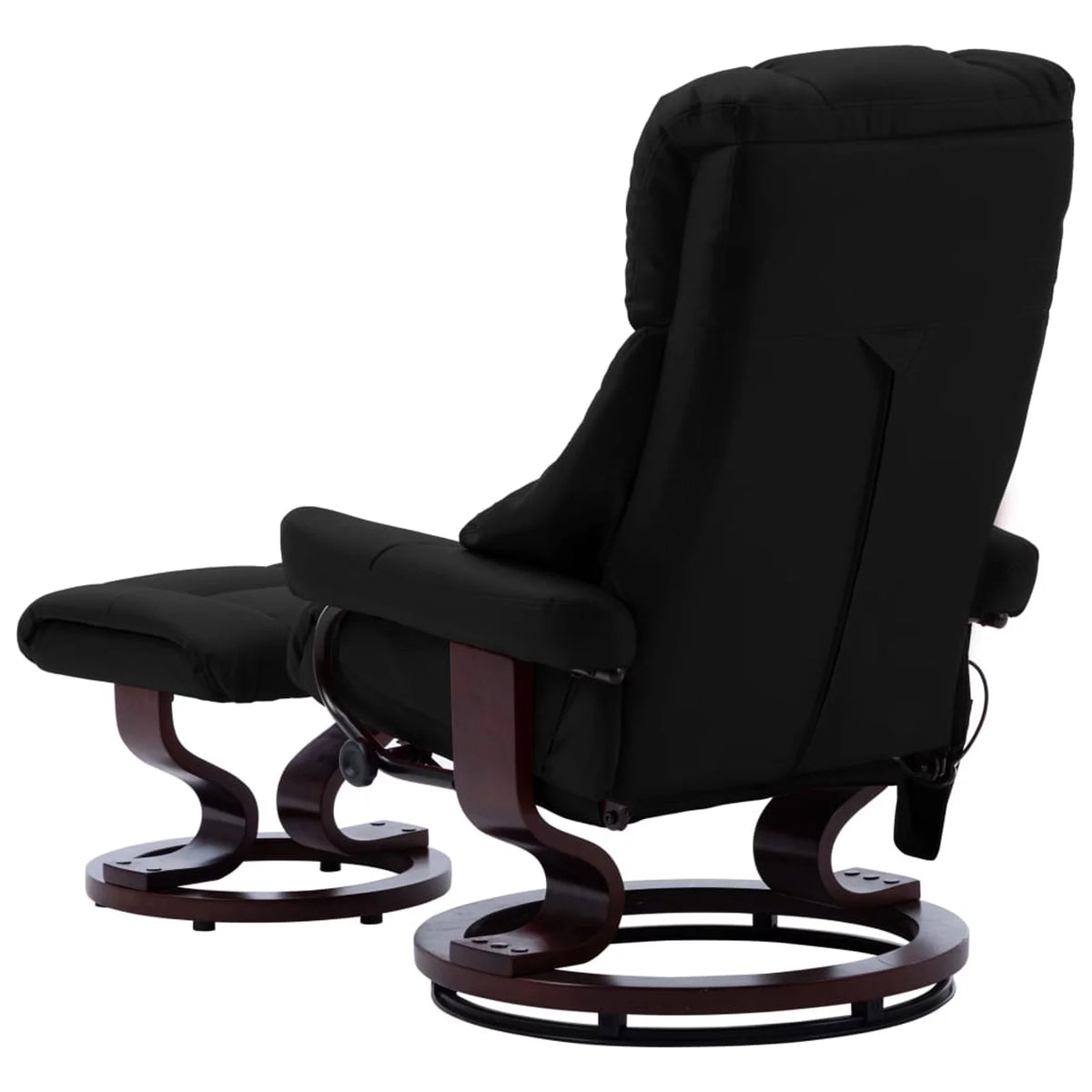 Black Faux Leather Massage Recliner with Ottoman S97131