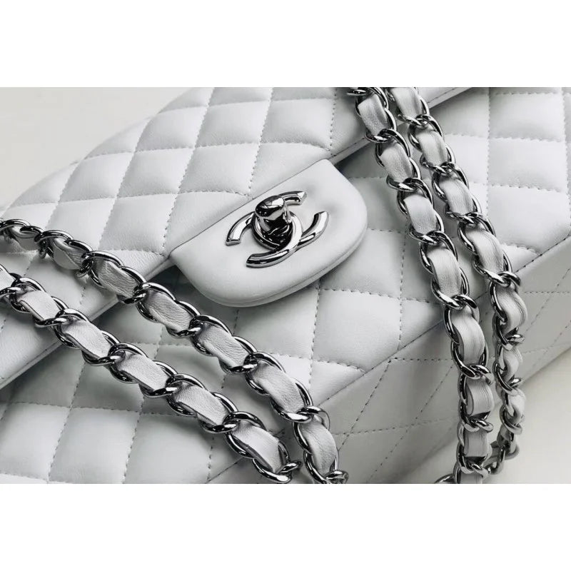White Lambskin Leather Flap Bag N51860