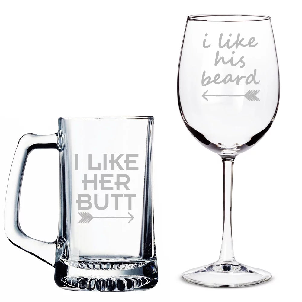 Beer Mug and Wine Glass Set B88671