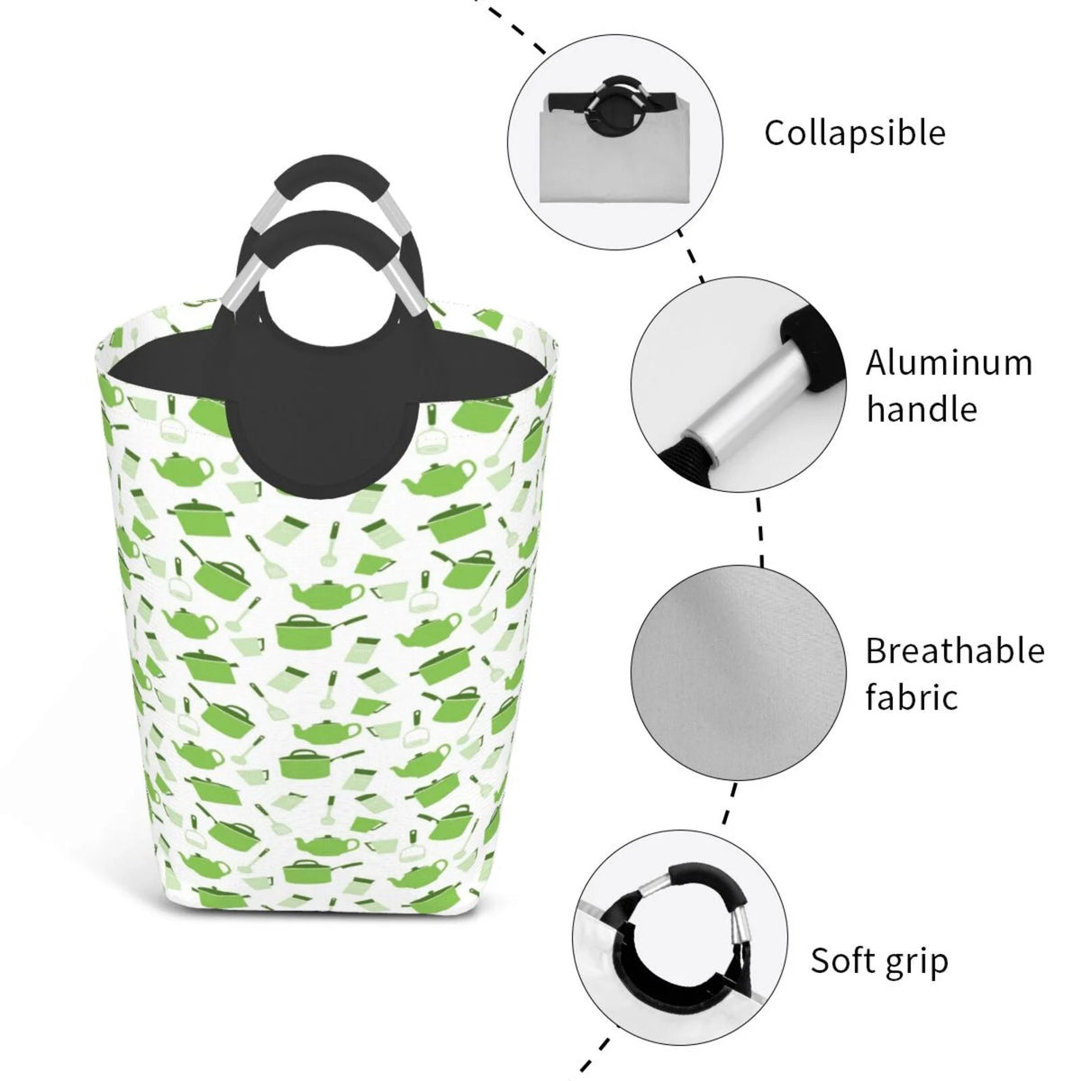 Large Canvas Fabric Collapsible Laundry Hamper T75798