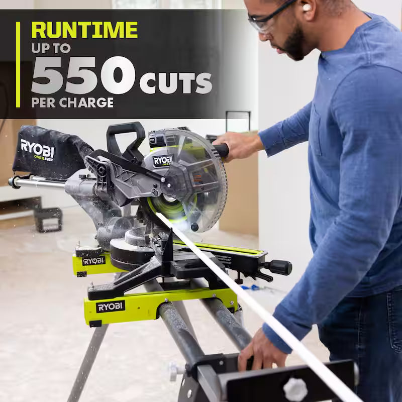 18V Brushless Cordless 10 in. Sliding Compound Miter Saw Kit with Battery, Charger, and Stand C4947