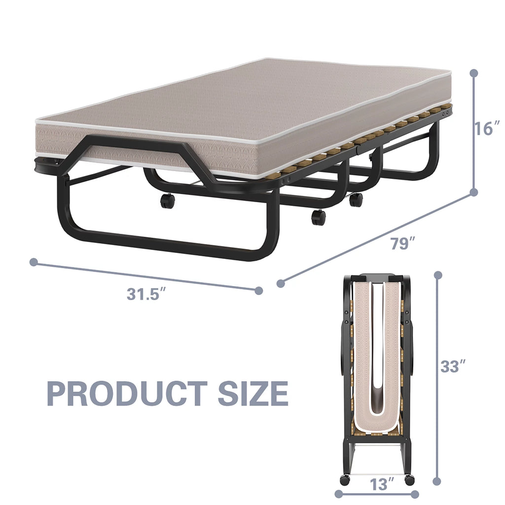 Folding Bed with Memory Foam and Metal Frame P4212