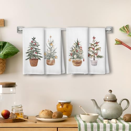 Christmas Tree Kitchen Towels, 16x24 Inch Set of 4 J771575
