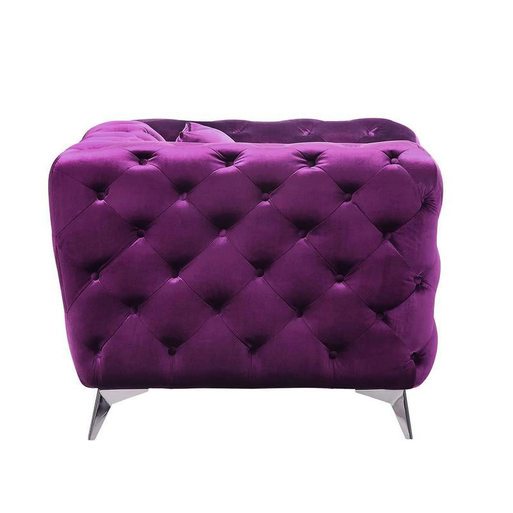 Purple Fabric Loveseat O48801