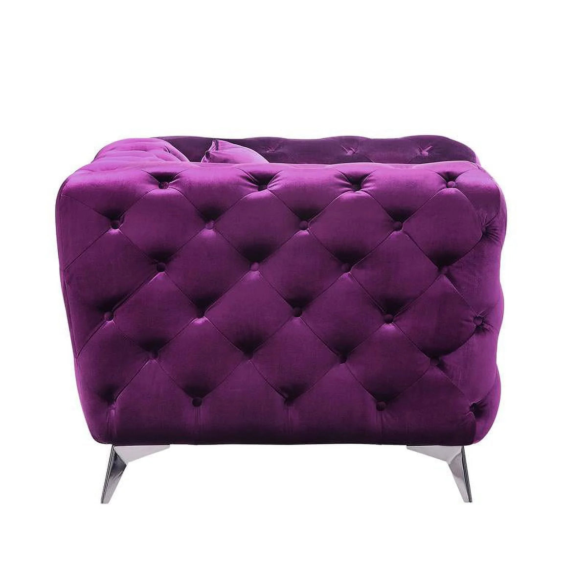 Purple Fabric Loveseat O48801
