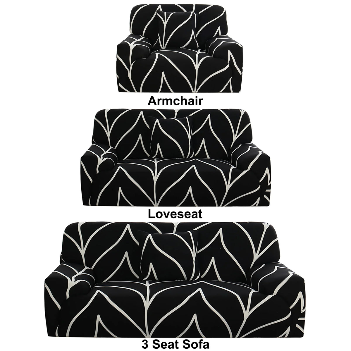 Gray Flower 3pcs Slipcover Set Q606