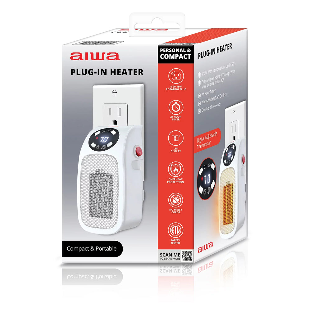 Plug-in Electric Space Heater with LCD Digital Screen and 24 hour Timer I67522