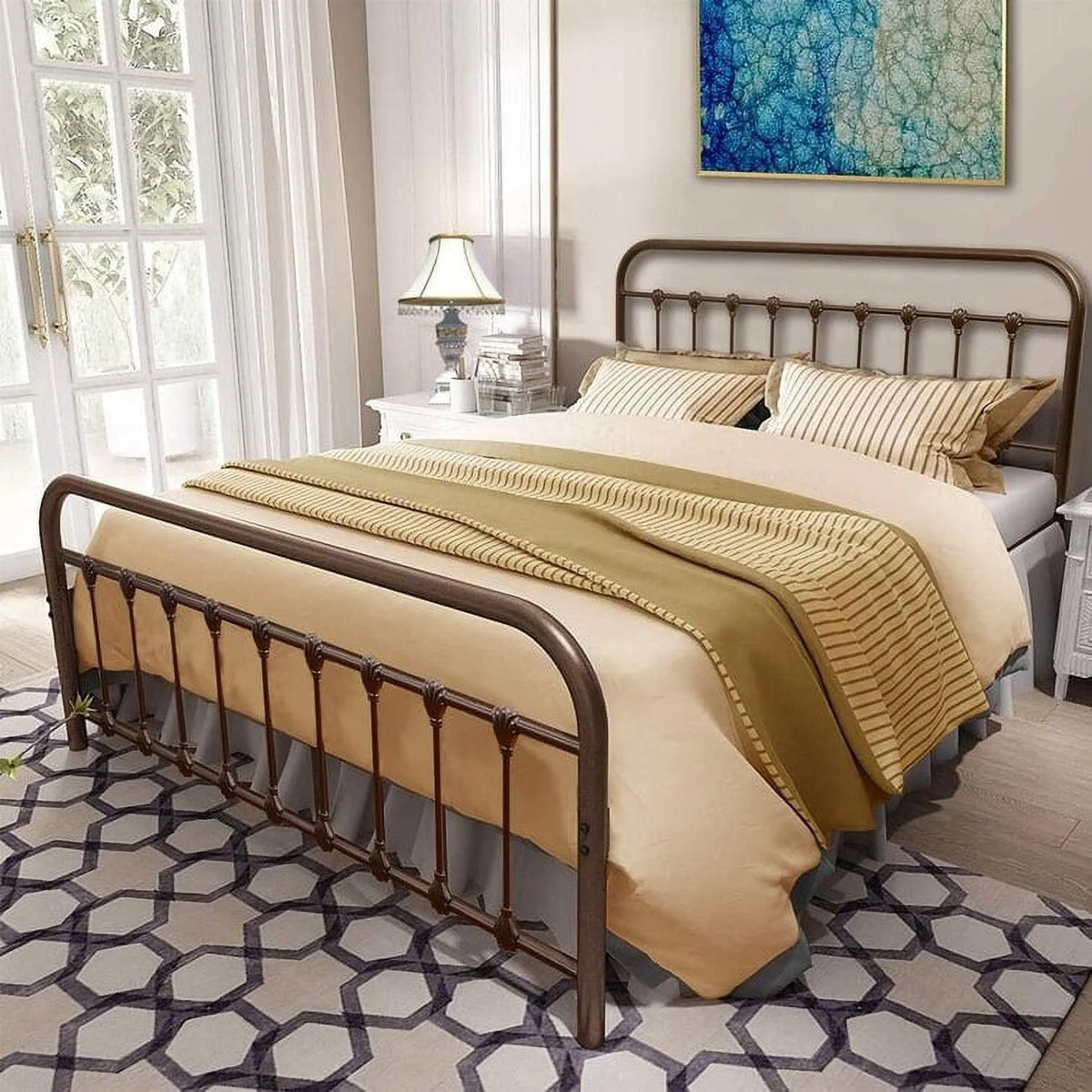 Full/Queen Platform Metal Bed Frame X259327