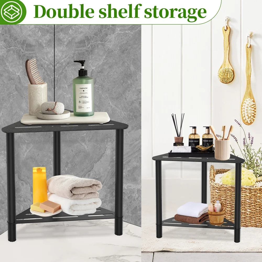 Black Corner Shower Stool H36539