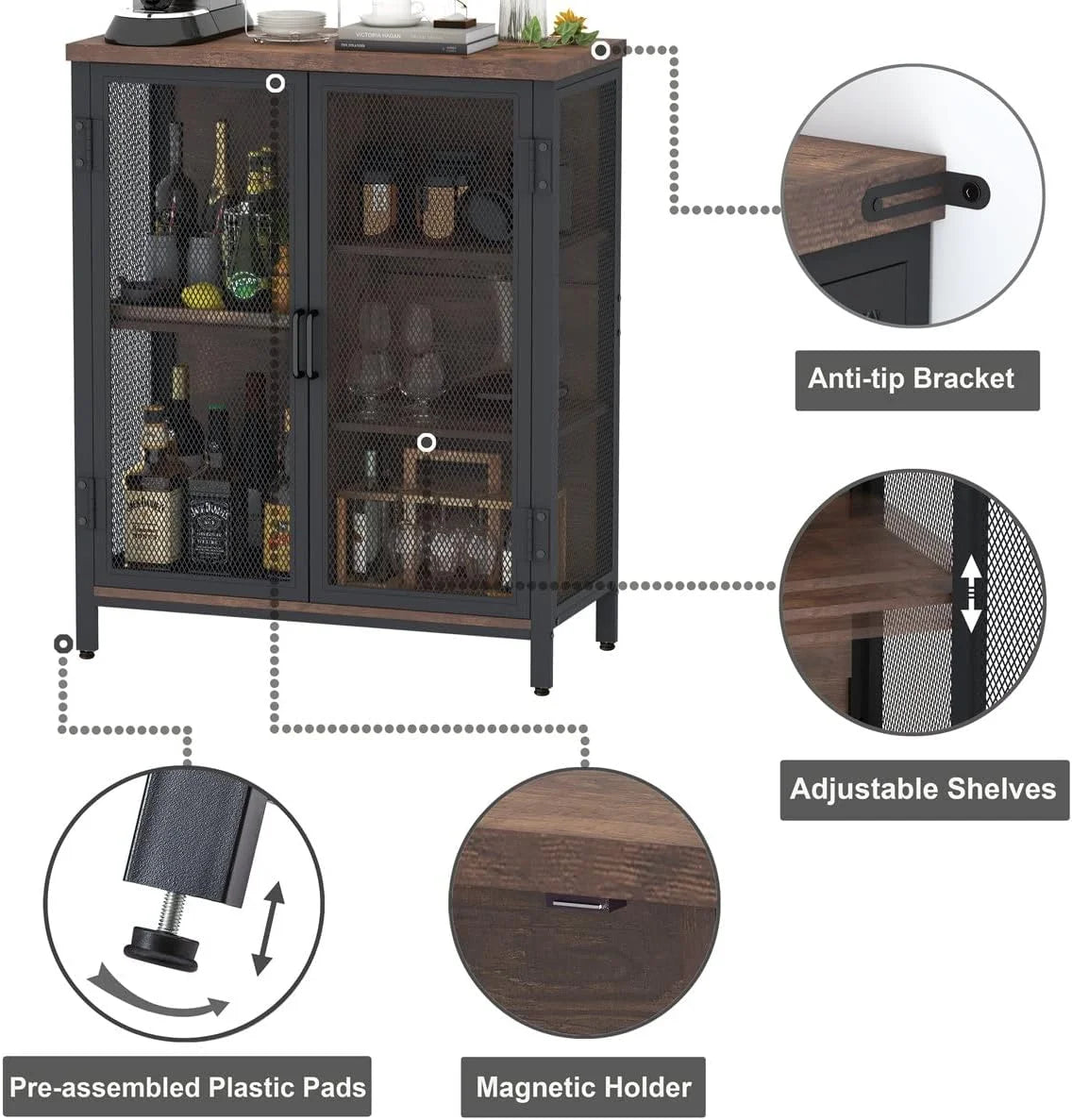 Small Oak Accent Cabinet with Storage Q10718