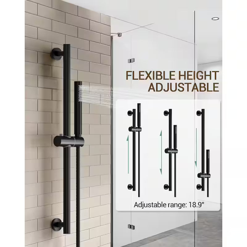 Wall Mounted Dual Shower Head and Handheld Shower Head 2.5 GPM Matte Black C89958
