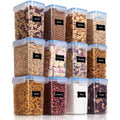 Airtight Food Storage Containers 12 Pieces 1.5qt Plastic Kitchen Pantry Containers Dishwasher Safe E3021