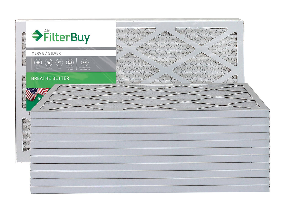 Silver MERV 8 17x20x1 Pleated Air Filter Pack of 12 E35380