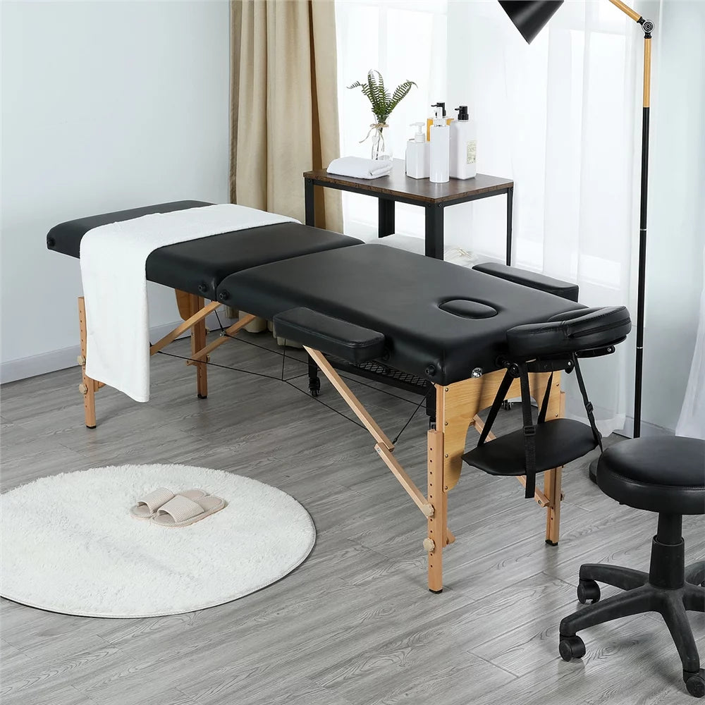 Folding Adjustable Massage Table Black H6155