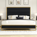 King Size Off-white Velvet Upholstered Platform Bed R742251