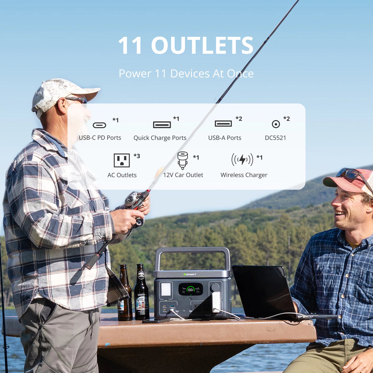 Portable Power Station 538Wh LiFePO4 600W AC Output X192