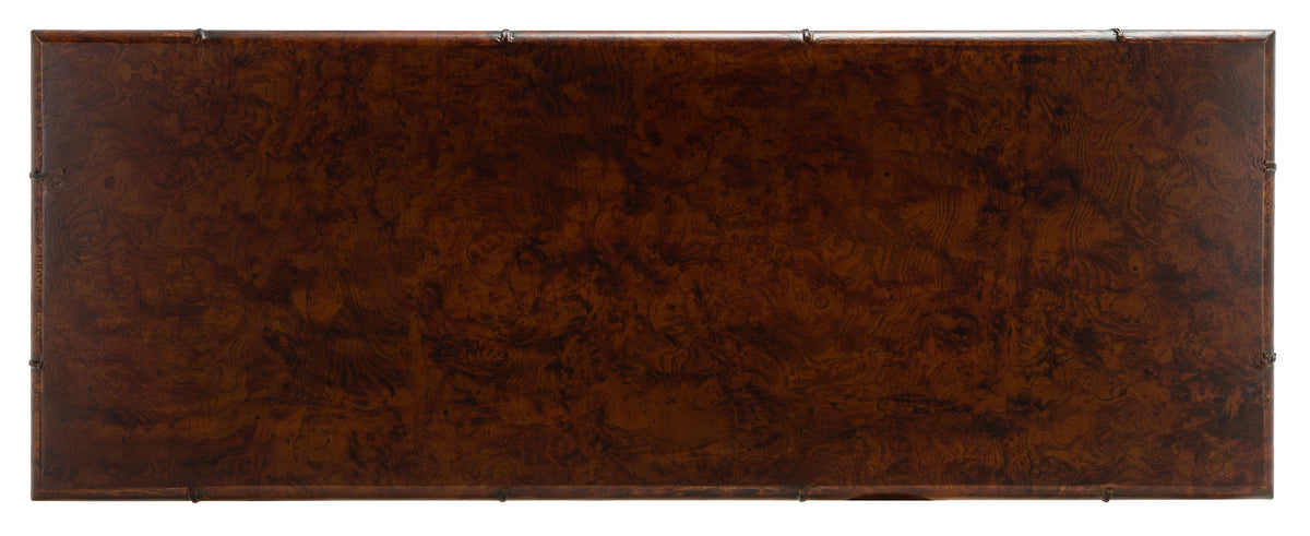 Dark Brown Gold Wood Console Table with Shelf C402823
